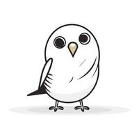 Cute cartoon bird isolated on white background. Vector Illustration.