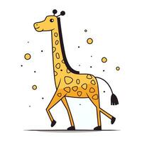 Cute cartoon giraffe. Vector illustration on a white background.