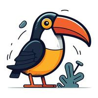 Toucan bird vector illustration. Cartoon cute toucan bird.