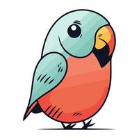 Vector illustration of a cute little bird. Isolated on white background.
