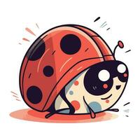Vector illustration of a cute ladybug. Isolated on white background.