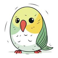 Cute cartoon parrot. Vector illustration of a cute parrot.