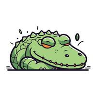 Crocodile cartoon doodle icon. Vector illustration of crocodile.