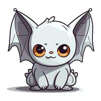 Cute cartoon bat. Vector illustration isolated on a white background.