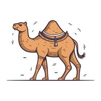 Camel in a hat. Vector illustration in a flat style.