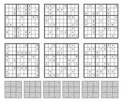 Sudoku game set  with answers. Simple vector design