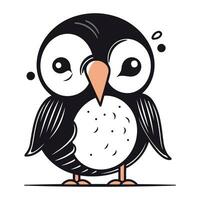 Cute cartoon penguin. Vector illustration isolated on white background.