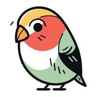 Bullfinch bird. Cute cartoon character. Vector illustration.