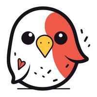 Cute hand drawn vector illustration of a cute little bird with big eyes