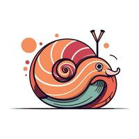 Vector illustration of cute snail. Isolated on a white background.