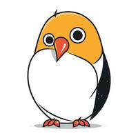 Cute cartoon penguin isolated on white background. Vector illustration.