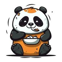 Cute cartoon panda. Vector illustration. Isolated on white background.