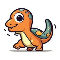 Cute cartoon dinosaur. Vector illustration isolated on a white background.