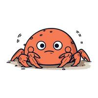 Crab cartoon character. Vector illustration of a cute cartoon crab.