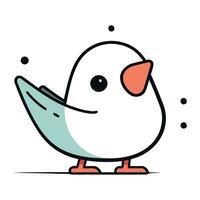 Cute cartoon chicken. Vector illustration in a flat linear style.