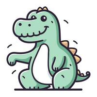 Cute cartoon crocodile. Vector illustration in a flat style.