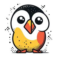 Cute cartoon penguin. Vector illustration isolated on white background.