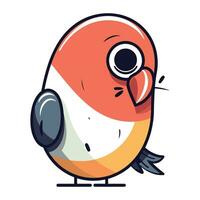 Cute cartoon bullfinch. Vector illustration isolated on white background.