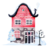 watercolor winter house png