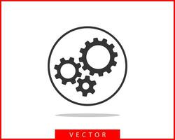 Metal gears and cogs vector. Gear icon flat design. Mechanism wheels logo. Cogwheel concept template. vector