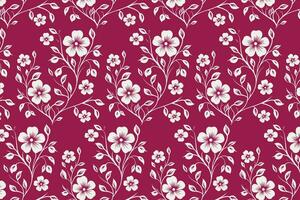 White Floral Vines on a Pink Background, A Delicate and Elegant Pattern vector