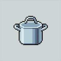 Pixel art illustration Cooking pot. Pixelated Cooking Pot. Cooking Pot pixelated for the pixel art game and icon for website and video game. old school retro. vector