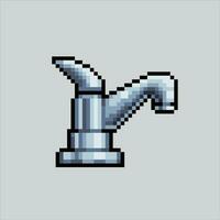 Pixel art illustration Faucet. Pixelated Faucet. Water faucet pixelated for the pixel art game and icon for website and video game. vector