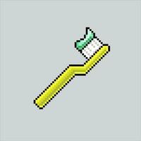 Pixel art illustration Tooth Brush. Pixelated Tooth Brush. Tooth Brush pixelated for the pixel art game and icon for website and video game. old school retro. vector