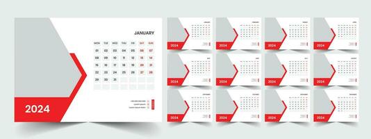 Desk Calendar Template 2024 vector