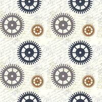 Steampunk style pattern with gear wheels and old Lorem ipsum text, vintage antique steampunk background. vector