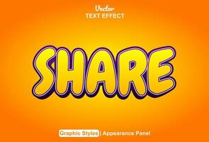 Share text effects with a fun style and orange color can be edited vector