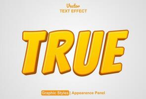 true text effect with fun style and editable orange color vector