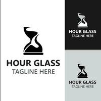 Hourglass logo ancient vintage style object design template flat vector