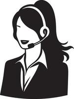 Call Center Woman Vector, Call center girl vector silhouette