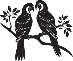 Parrot vector silhouette illustration black color