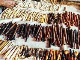 vintage collection of tobacco pipes photo