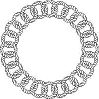 outline circular ring rope frame vector