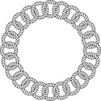 outline circular ring rope frame vector
