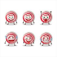 Cartoon character of spiral white candy with smile expression vector