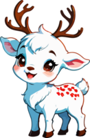 Cute Christmas Reindeer Mascot Design AI Generative png