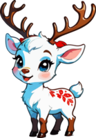 Cute Christmas Reindeer Cartoon Clip Art AI Generative png