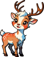 Cute Christmas Reindeer Cartoon Graphic AI Generative png