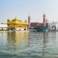 Beautiful view of Golden Temple - Harmandir Sahib in Amritsar, Punjab, India, Famous indian sikh landmark, Golden Temple, the main sanctuary of Sikhs in Amritsar, India photo