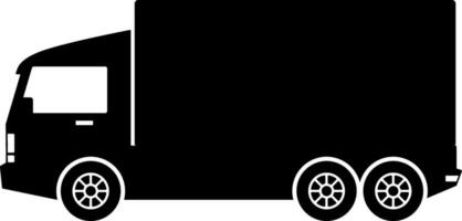 Box truck icon vector. Shipment truck silhouette for icon, symbol and sign. Box truck for shipment, transit, delivery, package or transportation vector