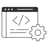 icono representando un página web con programación líneas y etiquetas, ilustrando web desarrollo, codificación, y html fuente código. vector