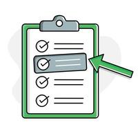 Prioritization Icon. A clipboard icon with tasks representing prioritization, the process of ranking tasks based on their importance and urgency. vector