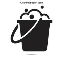 Cleaning Bucket  icon vector