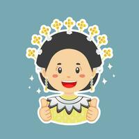 Happy Gorontalo Character Sticker vector