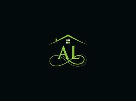 Abstract Al Logo Letter, building AL Luxury Real Estate Logo For Business vector