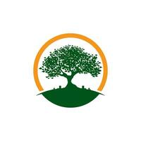 logotipos de la ecología de la hoja del árbol verde vector